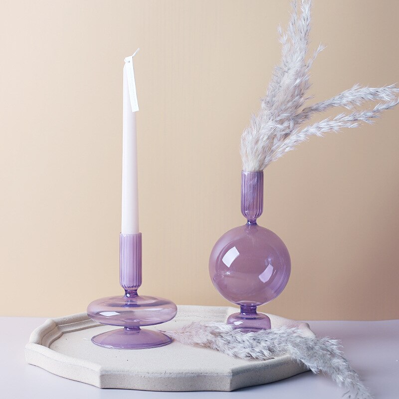 Junips | Lilac Candle Holder made of Glass