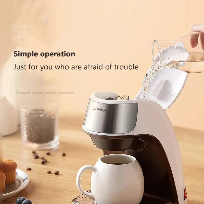 Junips | KONKA Coffee Machine 2 in 1, Tea and Coffee Powder, Multiple Drops, Cafeteria, Quick Heating, Office and Home, 220 V, Easy to Use