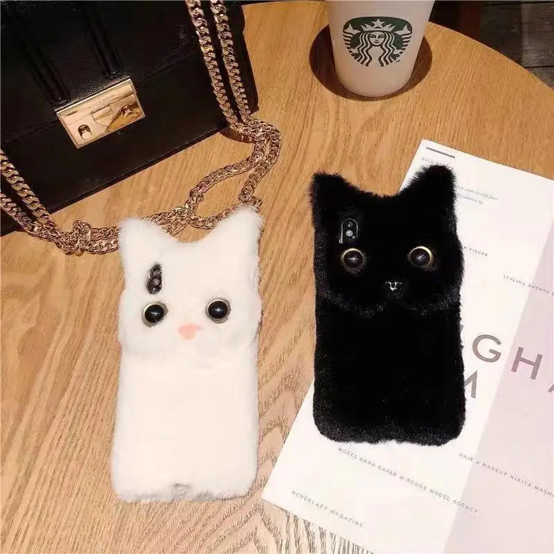 Junips | Fluffy Cat Warm Plush Fluffy iPhone Case