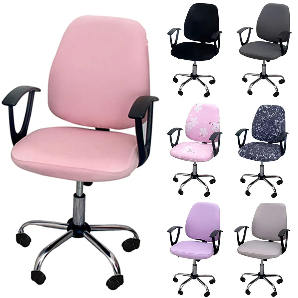 Junips | 2-piece Split Office Rose Chair Covers