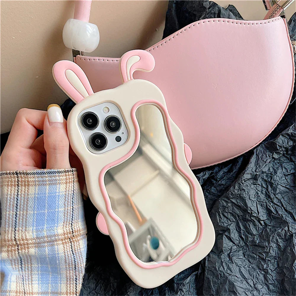 Junips | Rabbit Ear Make-Up Mirror iPhone Case