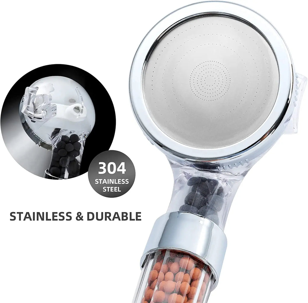 Junips | High Pressure Water-Saving Shower Head with Filter - AquaGlow