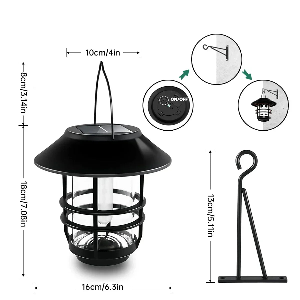 Junips | Solar Wireless Waterproof Flickering Sun Flame Lantern Light | - WallLant
