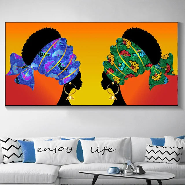 Junips | Plus Sizes Abstract African Woman Canvas Painting