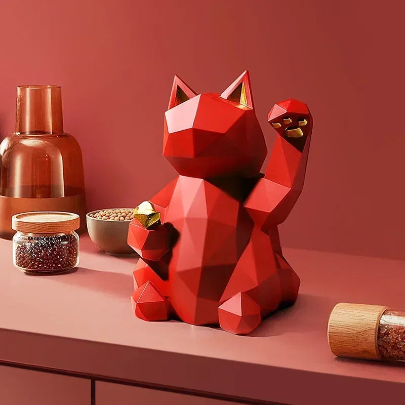 Junips | Nordic Minimalism Geometry Lucky Cat Statues