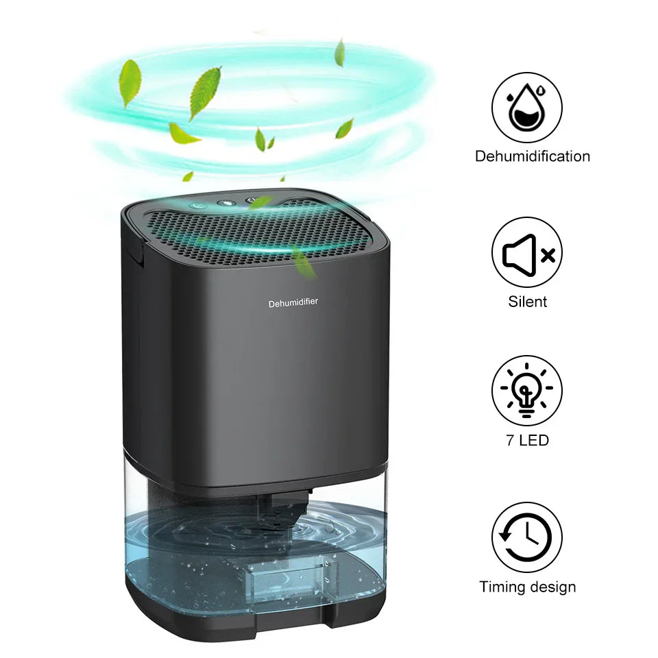 Junips | 1000ml Portable 2-in-1 Dehumidifier with Air Filter & Night Light – Aveline