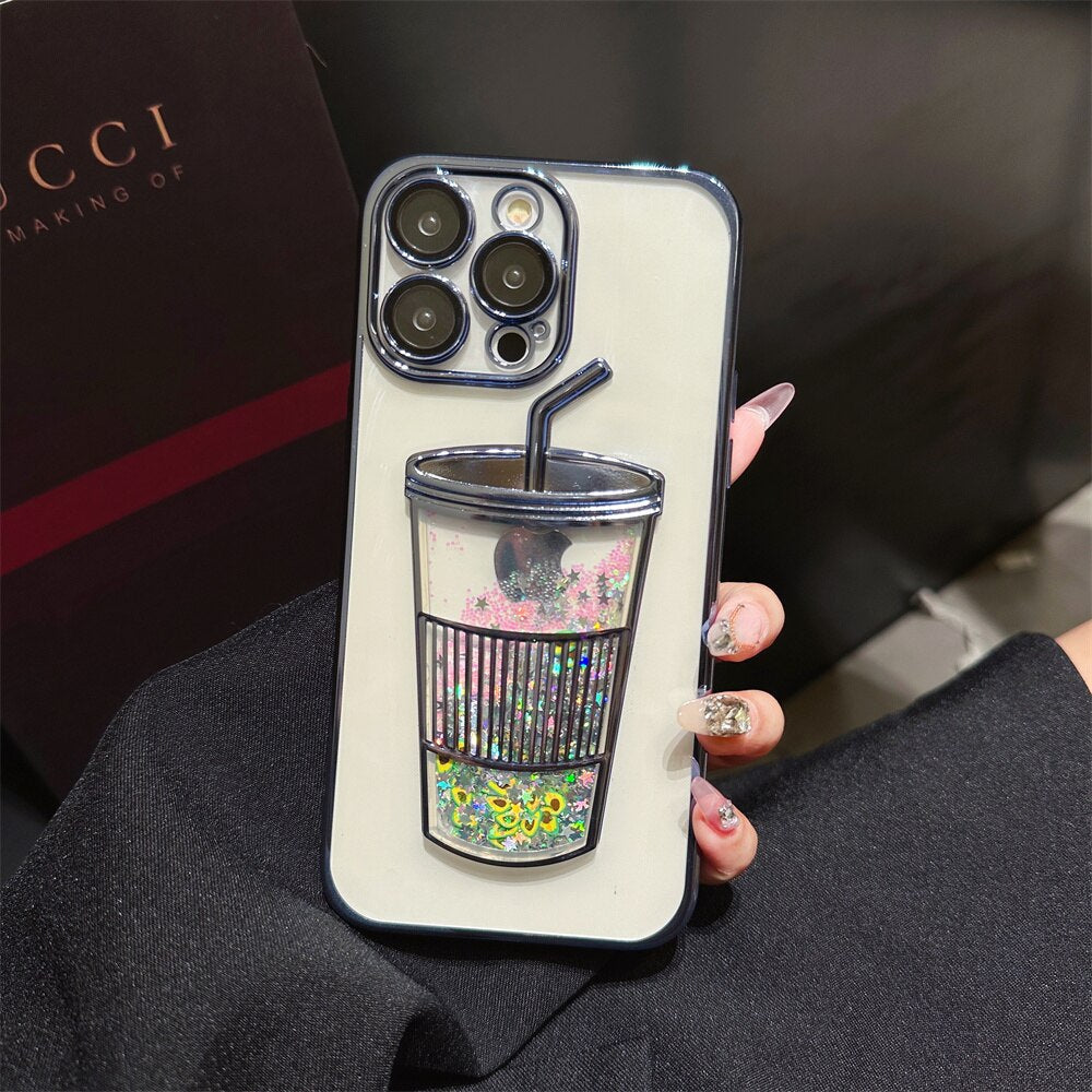 Junips | Glitter Star Drink Cup iPhone Case
