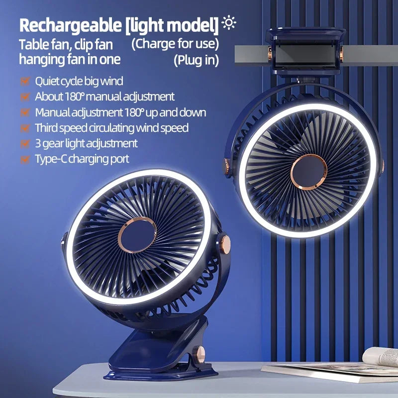 Junips | Multi-Angle Outdoor Clip-On Rechargeable Cooling Fan