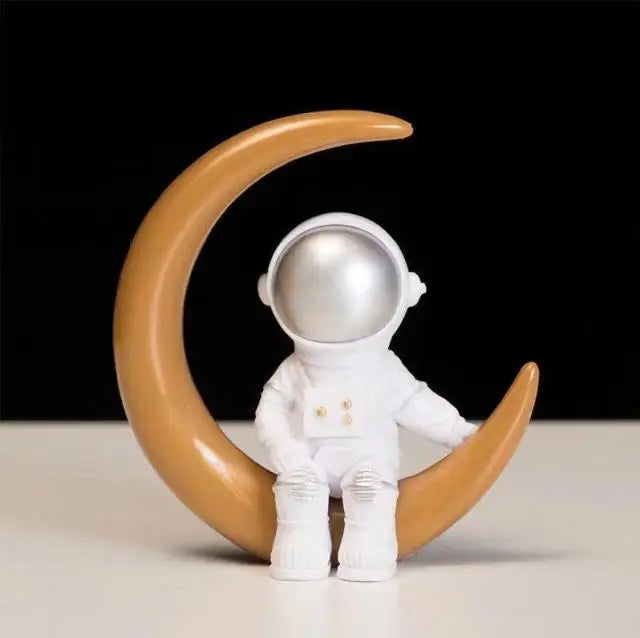 Junips | Resin Astronaut Figure Statue Space Traveler Sculpture Educational Toy Desk Decoration Astronaut Model For Children Gift