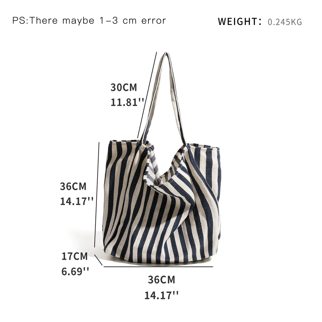 Junips | Striped linen tote bag