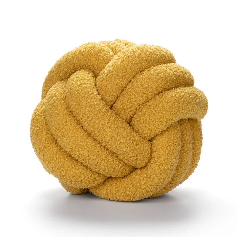 Junips | Throw Pillow - Cozy - Hand-Knotted Ball - Sheepskin