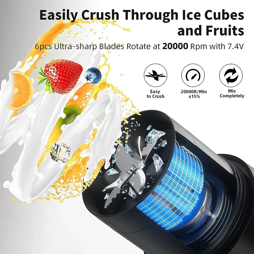 Junips | Portable Juicer - Rechargeable Mini Mixer with 6 Sharp Blades for Shakes and Smoothies