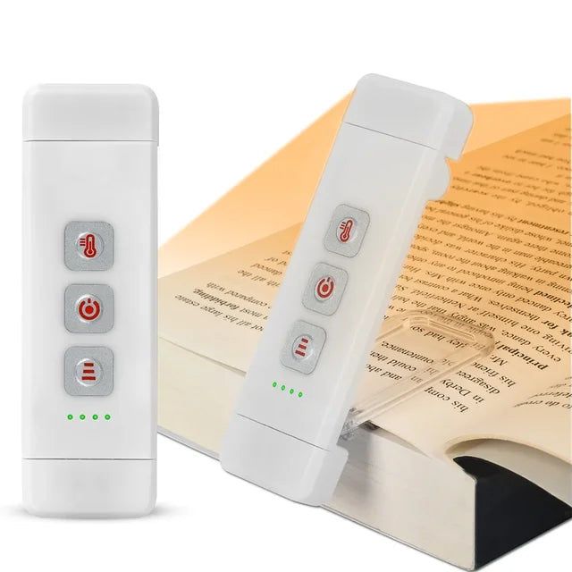 Junips | Clip-on book light, USB rechargeable reading light with timer, portable LED bookmark light for bedside & desk