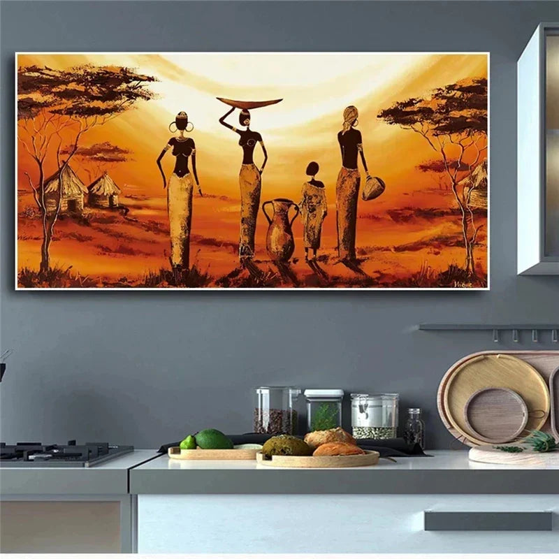 Junips | Plus Sizes Abstract African Woman Canvas Painting