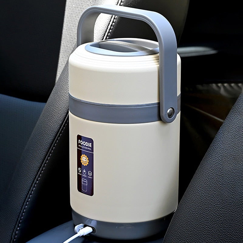 Junips | USB Heated Lunch Box | 304 Stainless Steel Thermal Liner | 65°C Constant Temperature Heater | 1.6L/2.0L High-Capacity Portable Food Warmer | Anhydrous Heating System