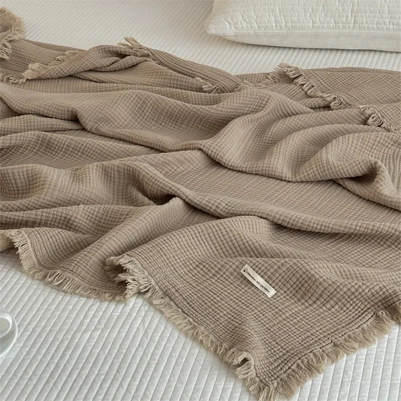 Junips | Solid color cotton sofa blanket