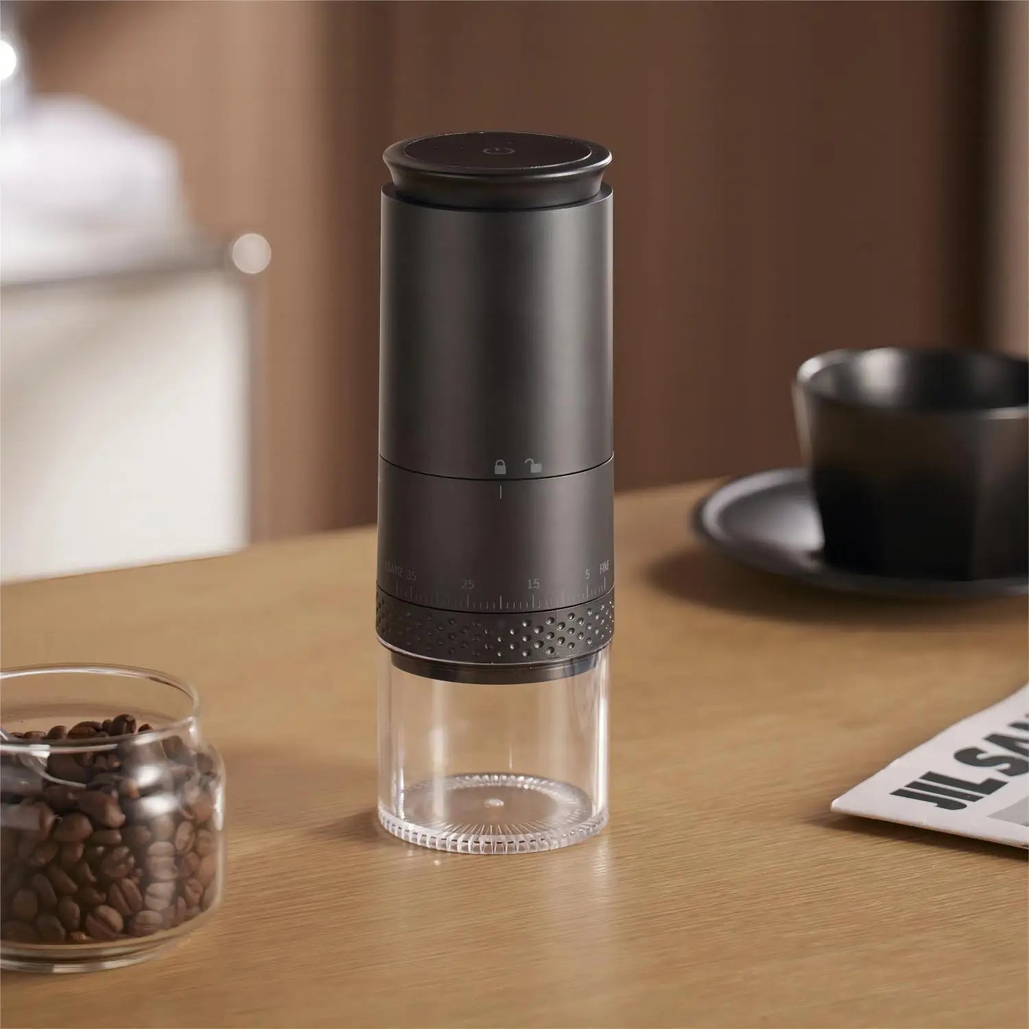 Junips | 1500mAh Electric Coffee Grinder External Adjustable Type-C Charging Coffee Grinder Bean Grinding Machine Coffee Maker