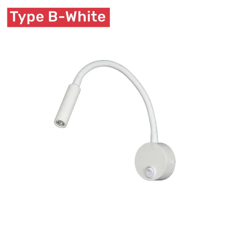 Junips | Modern Flexible LED Reading Wall Lamp with Switch for Bedroom and Study - 1W/3W