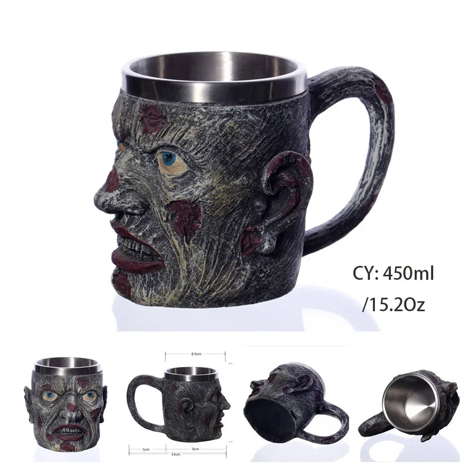 Junips | Medieval Dragon Resin Stainless Steel Mug as Coffee Mug or Tea Mug