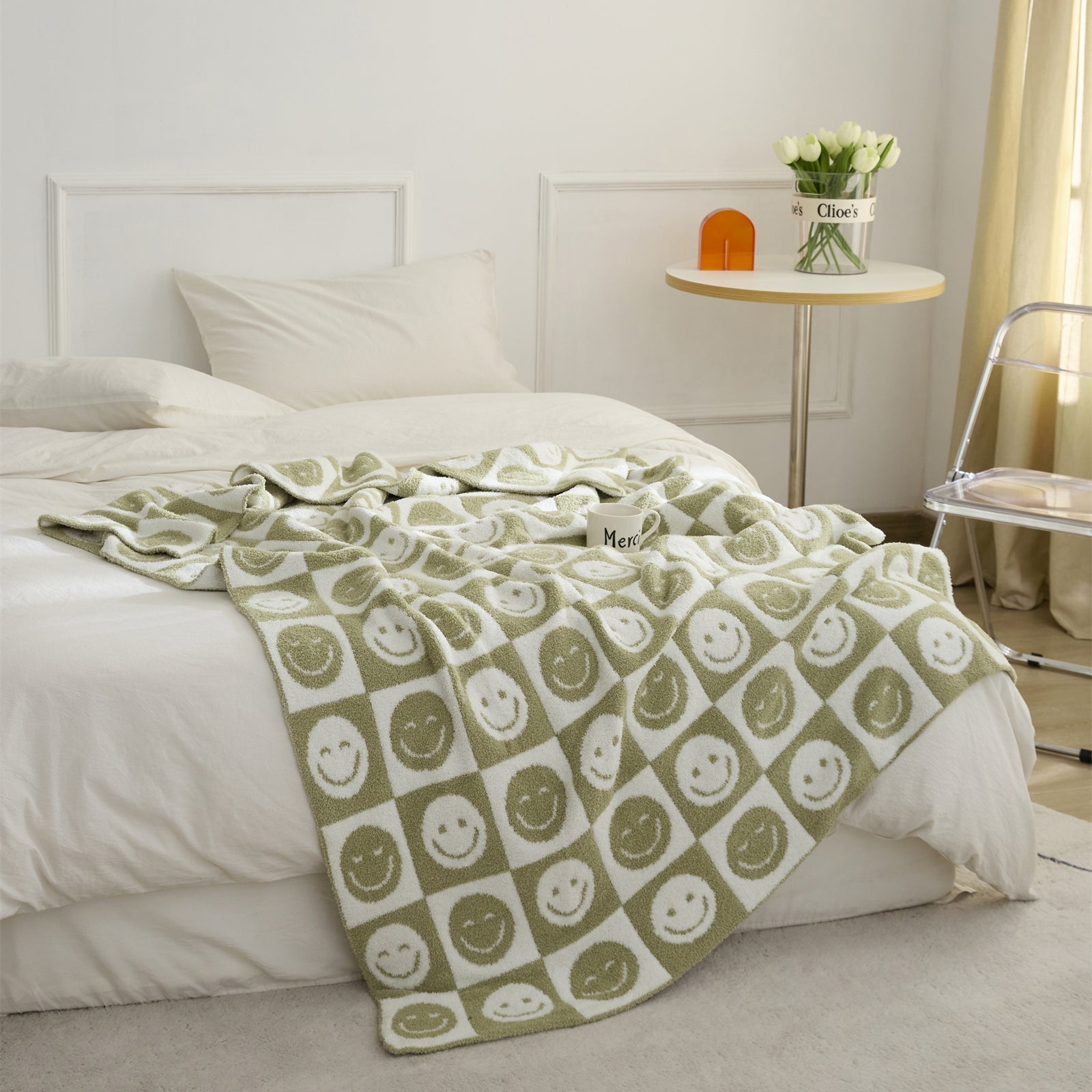 Junips | Smiley Checked Blanket