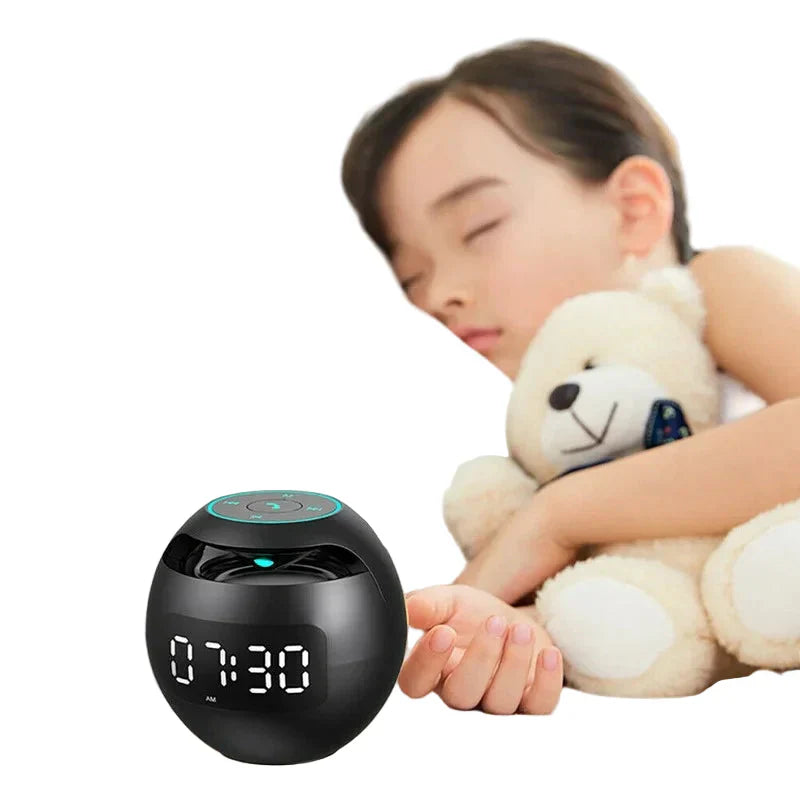 Junips | Digital LED Alarm Clock with Bluetooth Speaker & Colorful Night Light – Motion Sensor, Rechargeable, 5W Sound