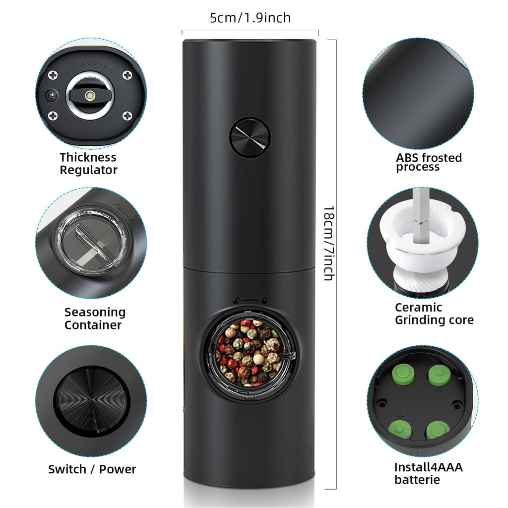 Junips | Electric automatic pepper and salt mill with LED light and adjustable grind - Perfect for the kitchen or the restaurant