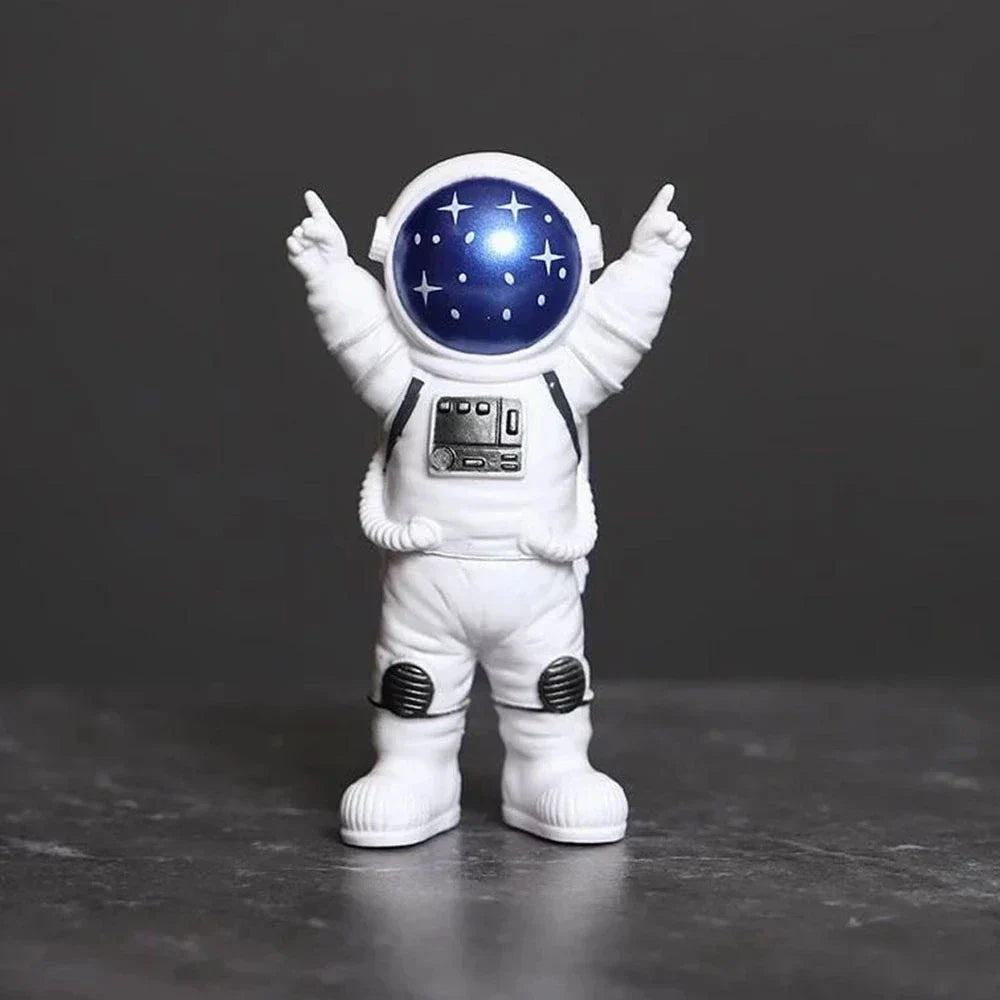 Junips | Resin Astronaut Figure Statue Space Traveler Sculpture Educational Toy Desk Decoration Astronaut Model For Children Gift