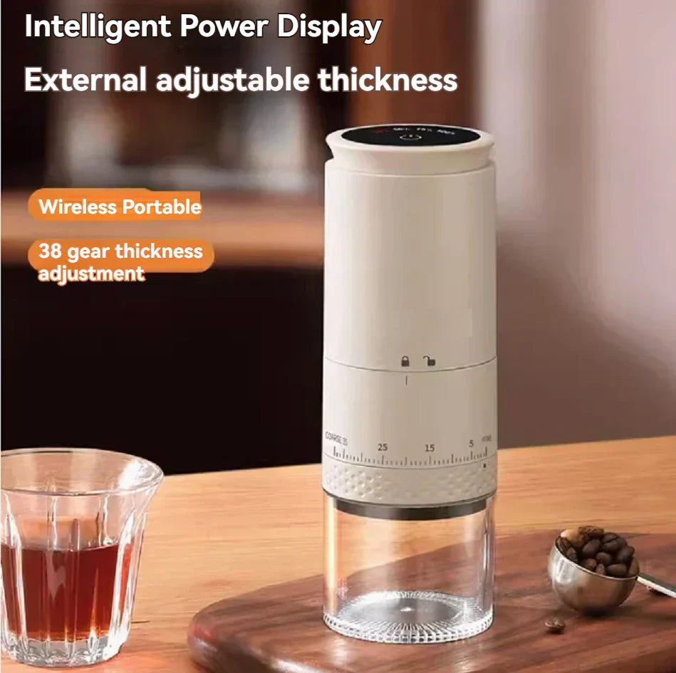Junips | 1500mAh Electric Coffee Grinder External Adjustable Type-C Charging Coffee Grinder Bean Grinding Machine Coffee Maker