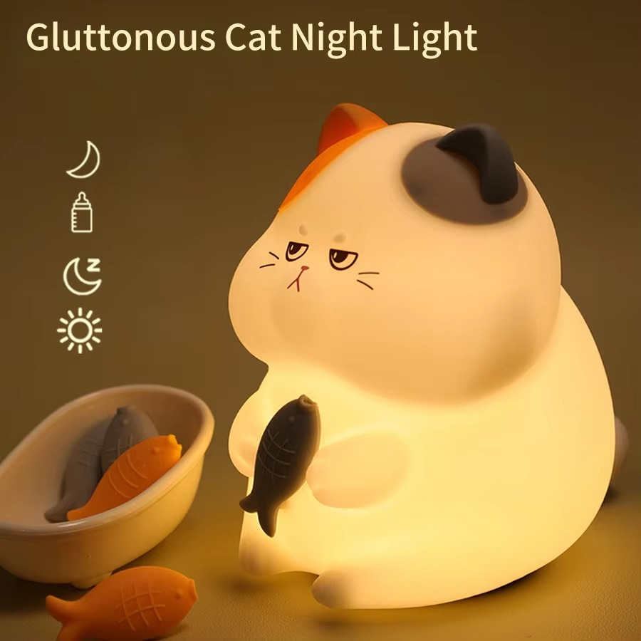 Junips | Rechargeable Silicone Cat Night Light - Soft Touch Mood Lamp
