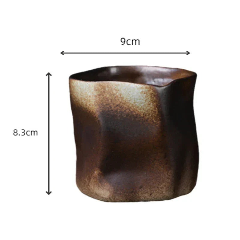 Junips | Irregular twisted shape cup 9.47 ounces/280 ml ceramic coffee tea cup without handle polychromatic creative ceramic mugs coffee mugs retro