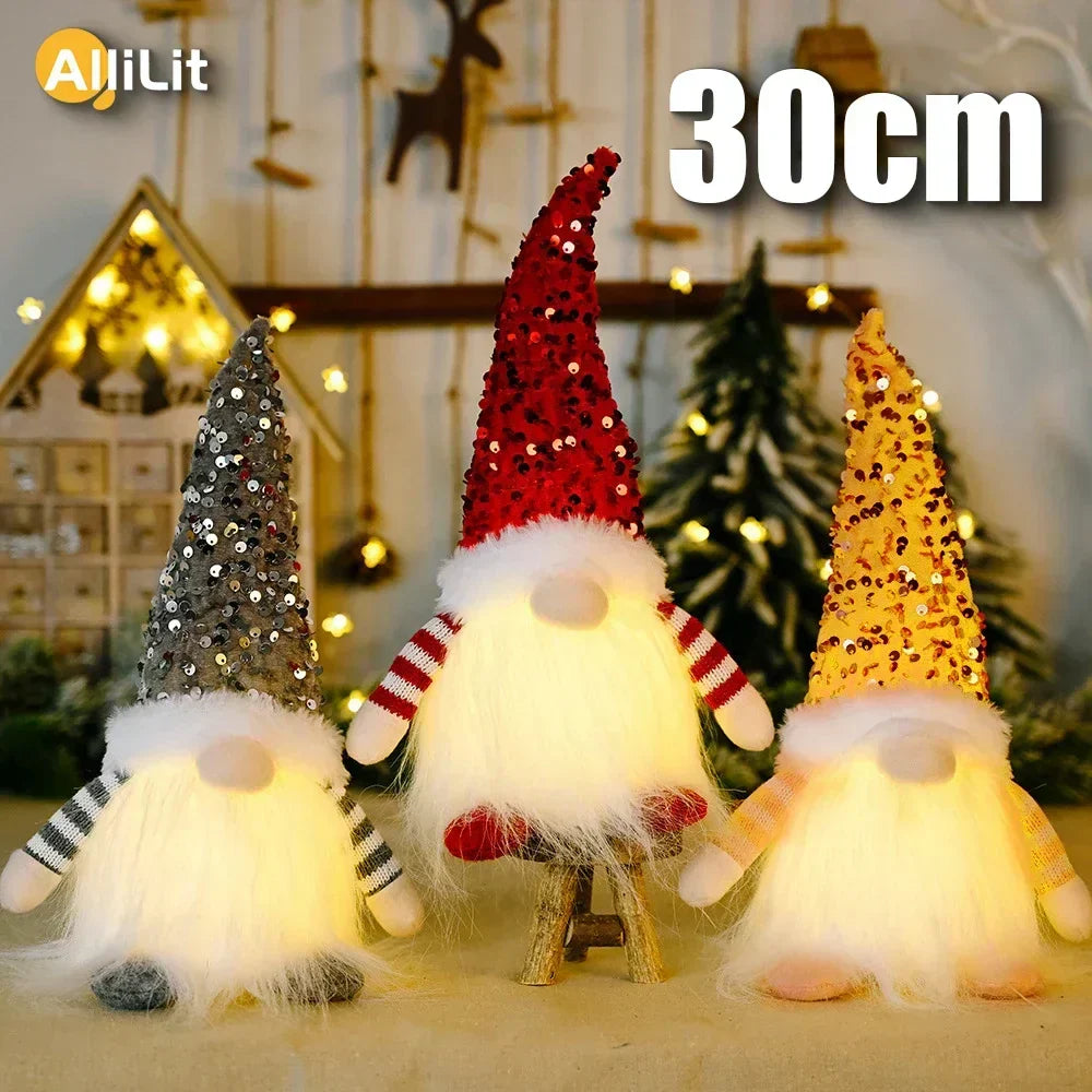 Junips | Christmas Gnome Decoration | LED Night Light | Warm Glow Holiday Ornament