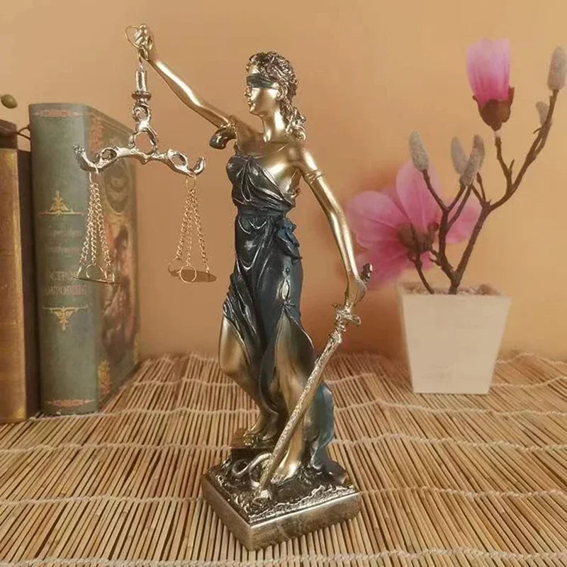 Junips | ERMAKOVA European antique bronze Greek goddess of justice statue Fair Angels resin sculpture ornaments desktop home decoration gift