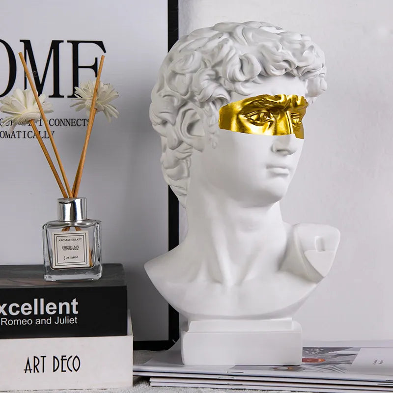 Junips | European Home Decor David Head Resin Statues Statues Home Decor Modern Abstract Art Bust Sculpture Art Sketch Practice