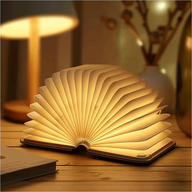 Junips | LED Folding Book Light – Unique and Quirky Gift Idea for Book Lovers, Perfect for Reading Nooks or Bedside Tables | Creative and Compact Night Light