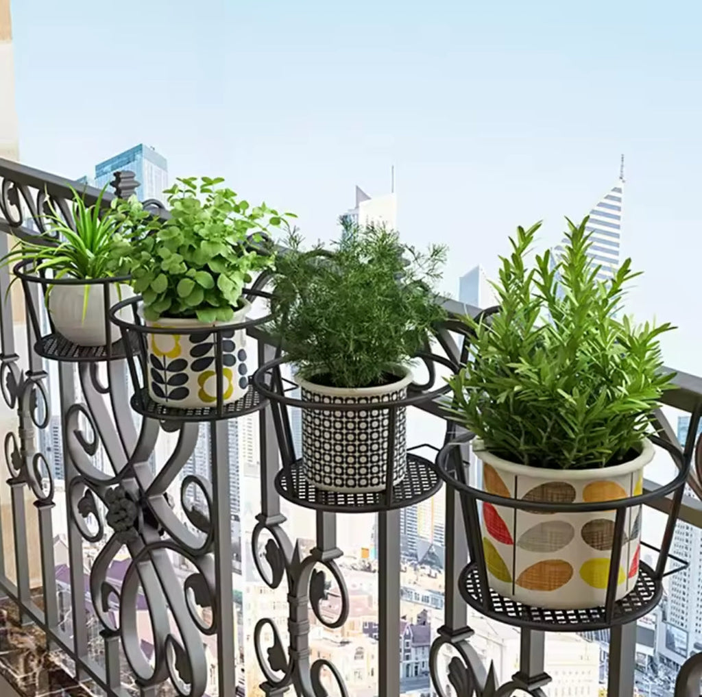 Junips | 3Pc Over the Balcony Flower Pot Holder Black Nov