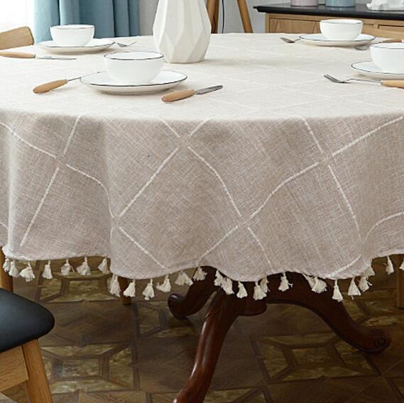 Junips | Aesthetic Round Linen Tablecloth