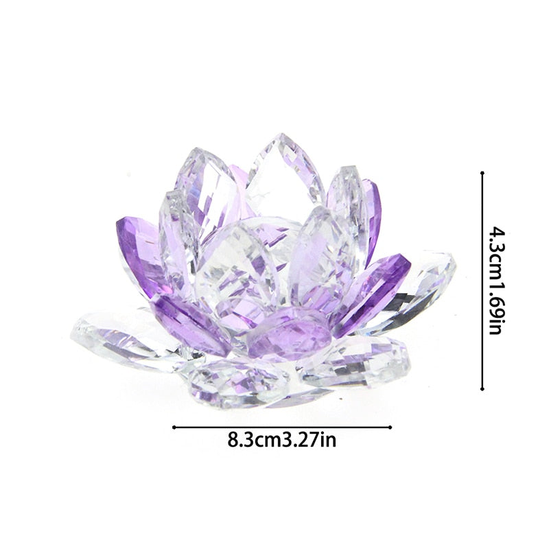 Junips | Crystal Lotus Flower Craft Glass Paperweight Home Decoration Ornaments Figures Home Wedding Party Decor Gifts Souvenir