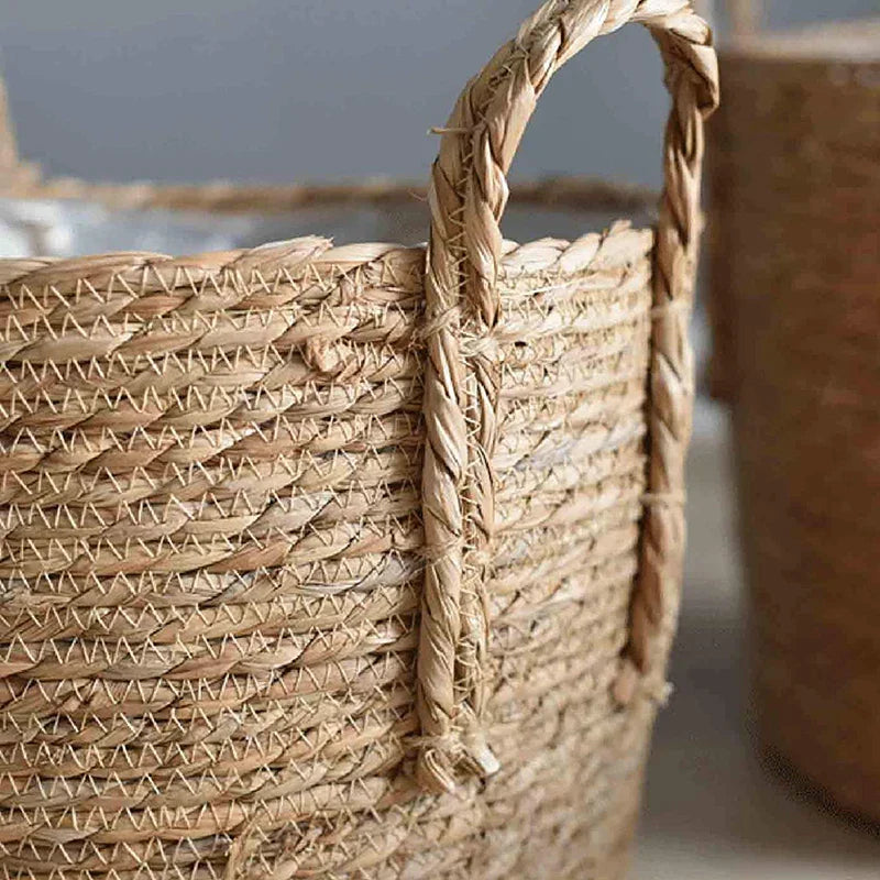 Junips | Nordic Extra Large Straw Flower Pot Seaweed Storage Basket Potted Green Plant Flower Basket Hand Woven Floor Indoor Flower Pot