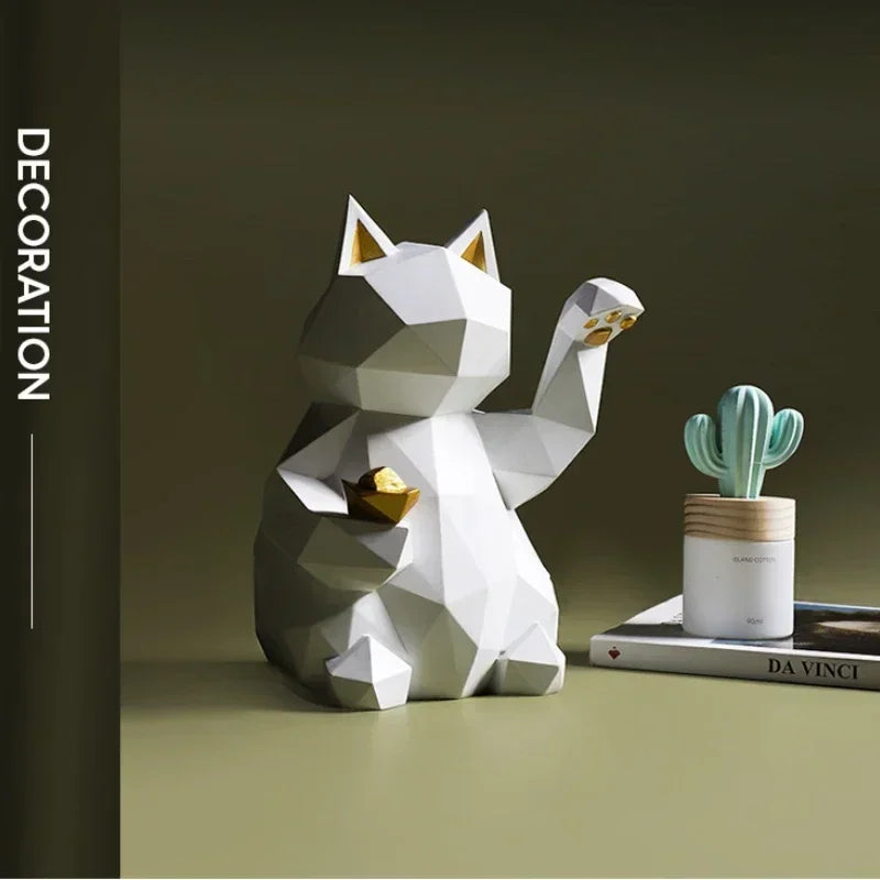 Junips | Nordic Minimalism Geometry Lucky Cat Statues
