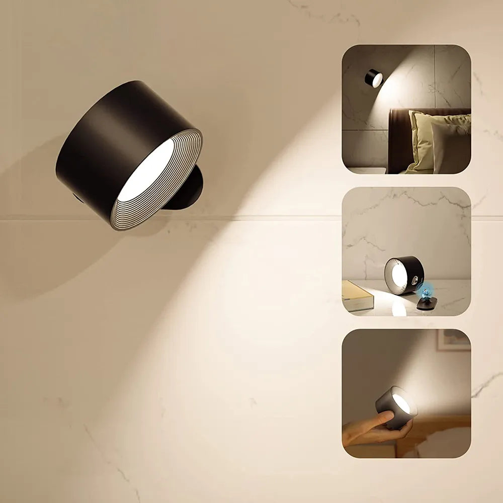 Junips | Spotlight Wireless Wall Lamp - 360° Rotation, Dimmable, Rechargeable Wall Light