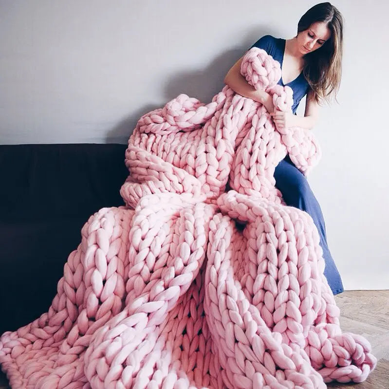 Junips | Chunky Knit Blanket – Cozy Wool Blanket for Every Room – Soft & Warm – Perfect for Sofa and Bed