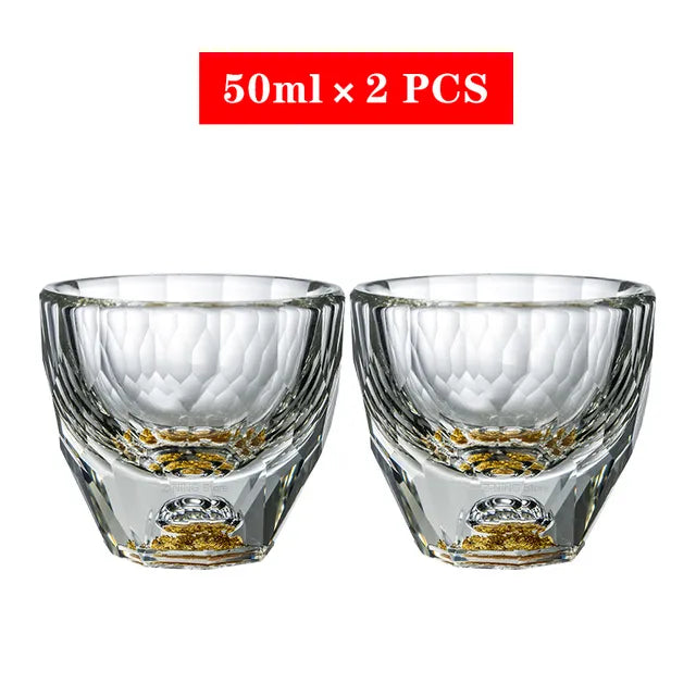 Junips | Crystal Glass Whiskey Glasses Bar Liqueur Sphere Cups Sake and Shochu Double-Walled Thick Bottoms Small Capacity Tea Cups