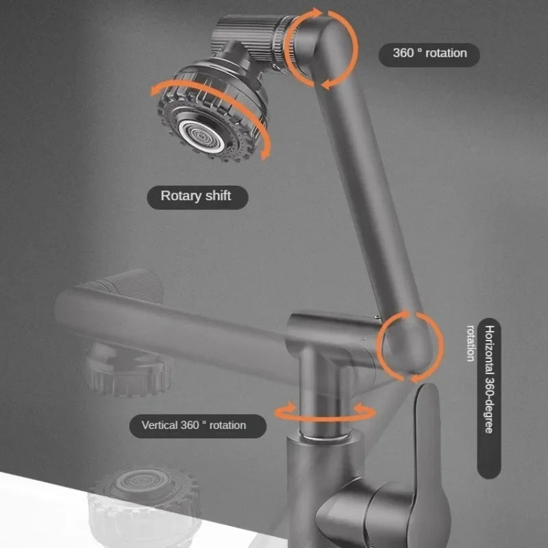 Junips | Spray water protected mechanical universal swivel arm faucet