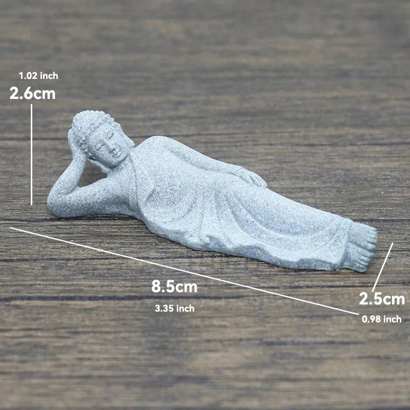 Junips | Buddha Stone Statue Small Buddhist Monks Tibetan Buddhism Figures Zen Garden Ornament Meditation Home Aquarium Decoration