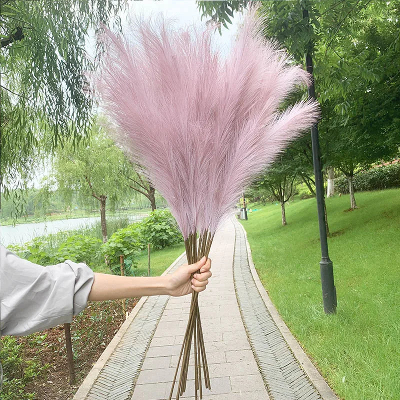 Junips | 5 pieces 100 cm Artificial Pampas Grass Dried Flower Bouquet Wedding Party Decoration Home Room DIY Artificial Plants Decoration Supplies