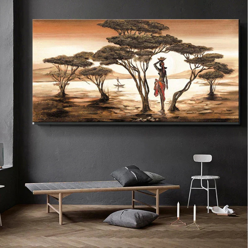 Junips | Plus Sizes Abstract African Woman Canvas Painting