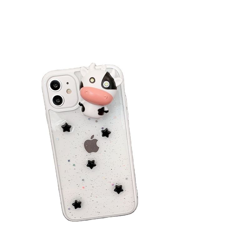Junips | Glowing Cow 3D Transparent iPhone Case