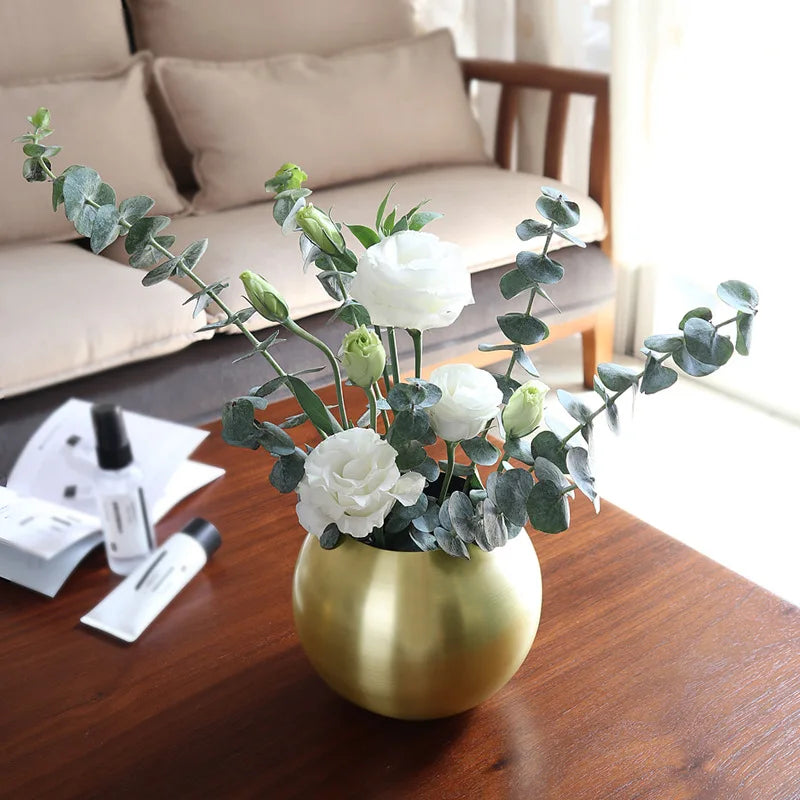 Junips | Stainless Steel Vase in Nordic Style Desktop Flower Pot BeFlower Pots Gold Black Rose Gold Classic Home Decoration