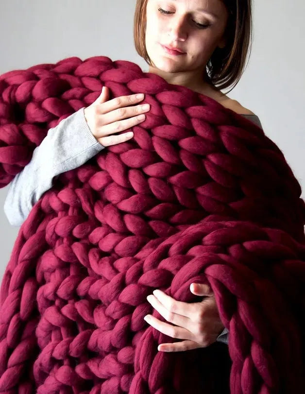 Junips | Chunky Knit Blanket – Cozy Wool Blanket for Every Room – Soft & Warm – Perfect for Sofa and Bed
