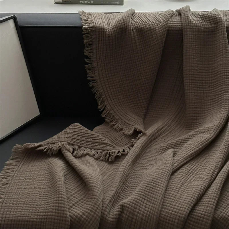 Junips | Solid color cotton sofa blanket